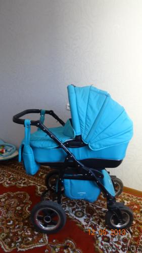 Коляска Adamex Nitro детская, 2 в 1, цв. бирюзовый, отл. Фото 1.