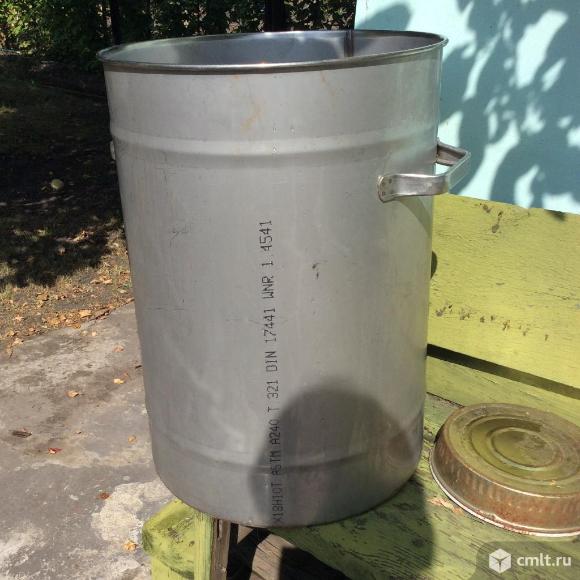 бидон из нержавейки 50 л. бак металлический 50 литров. кастрюля амет 50 л сварная. бачок из нержавейки для засолки. перегонный куб с тэном 37л.