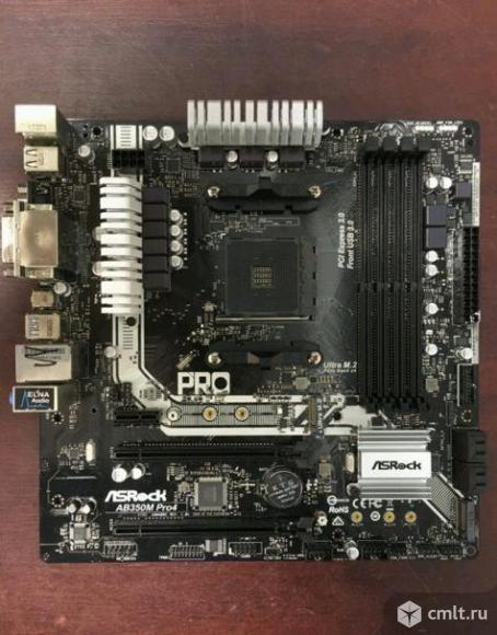 AM4 плата ASRock AB350M PRO4. Фото 1.