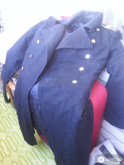 Шинель темно-синяя 50 размер рост 4. Фото 1.