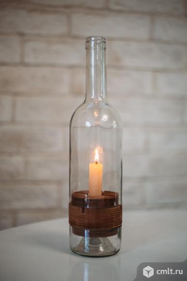 Подсвечники из стеклянных бутылок. Фото 1.