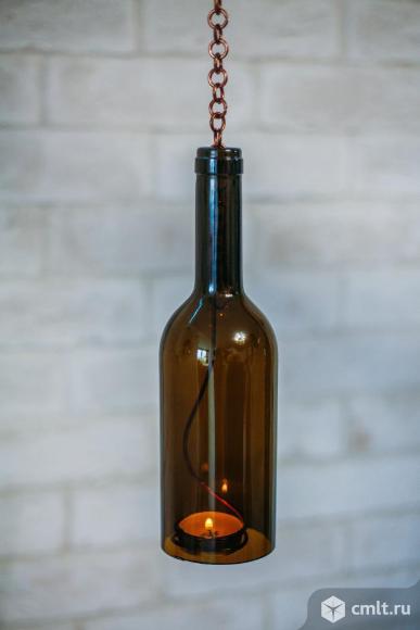 Подсвечники из стеклянных бутылок. Фото 9.