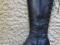 Сапоги черные кожаные зимние, устойчивый каблук 5,5 см натуральный мех, обхват голени до 34 см. Фото 2.