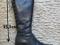 Сапоги черные кожаные зимние, устойчивый каблук 5,5 см натуральный мех, обхват голени до 34 см. Фото 10.
