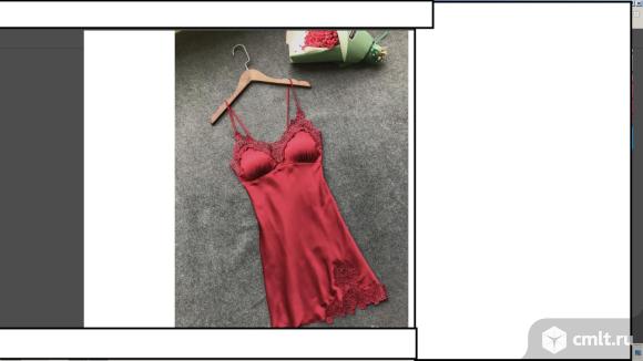 Атласная пижама женская с нагрудными накладками.. Фото 4.