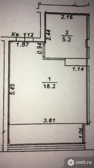 Комната-студия 24кв.м. Фото 1.