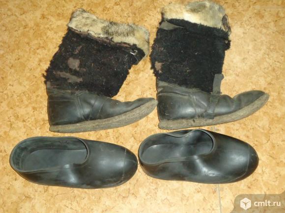 Унты р-р 42-43 мех натуральный. Фото 1.