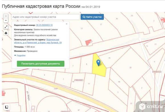 Публичная кадастровая карта воронежская область рамонский район