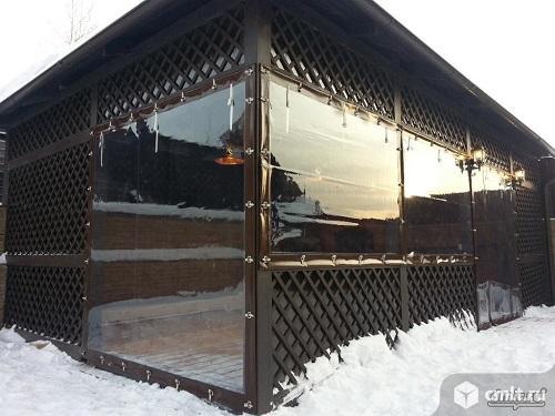 Прозрачные шторы ПВХ для беседки веранды. Фото 3.