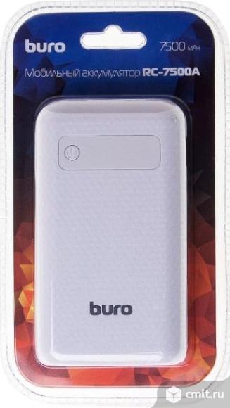 Новый, гарантия Внешний аккумулятор BURO RC-7500A-W, 7500мAч. Фото 1.