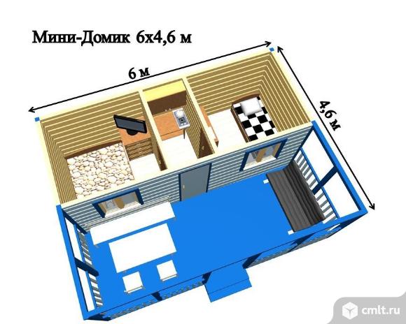 Модульный домик на дачу 6 метров*4.6 метра. Фото 2.