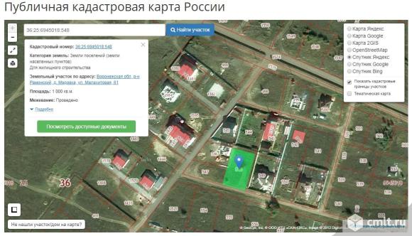 Публичная кадастровая карта воронежская область рамонский район