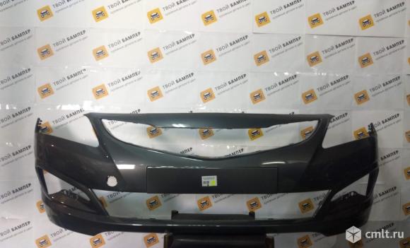 Бампер передний Хендай Солярис 2015 Серый SAE. Фото 1.