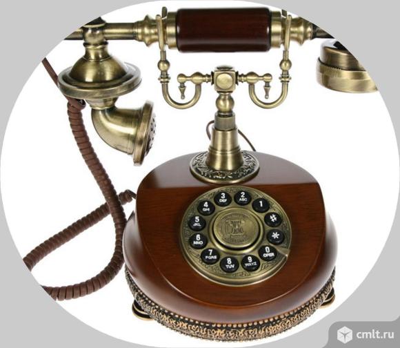 Телефон телефонный аппарат настольный антикварный ретро. Фото 1.