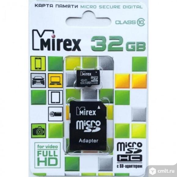 Карта памяти Mirex microsdxc 32гб. Фото 1.