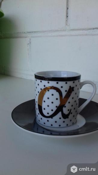 Сувенирная кофейная кружка с блюдцем новая.. Фото 1.