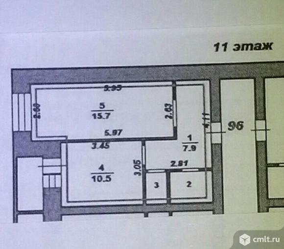 1-комнатная квартира 38 кв.м. Фото 1.