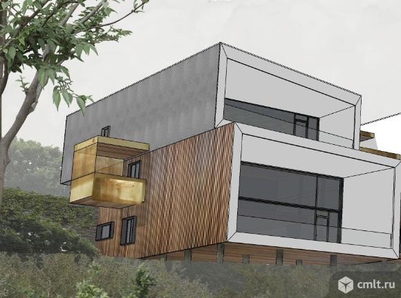 Новый дом в стиле хай-тек с бассейном в закрытом коттеджном поселке. Фото 1.