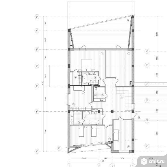 Новый дом в стиле хай-тек с бассейном в закрытом коттеджном поселке. Фото 7.