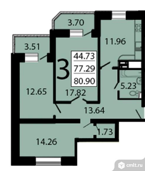 3-комнатная квартира 81,94 кв.м. Фото 1.