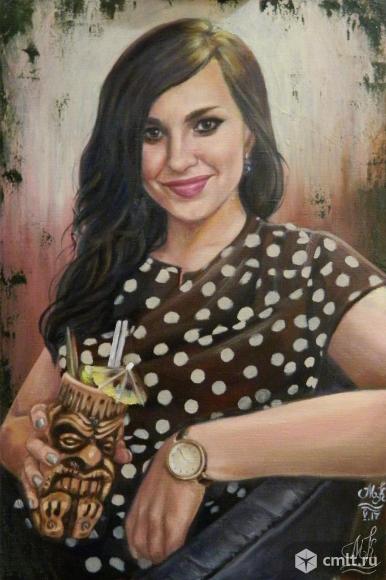 Женский портрет маслом на холсте выполнен по фото на заказ