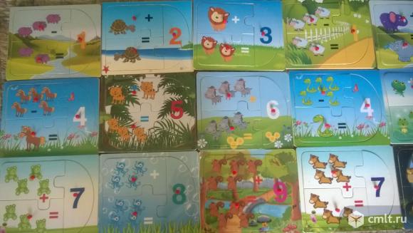 Продам (наборы) деревянные пазлы "Учимся считать". Фото 1.