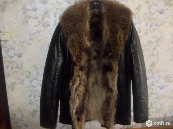 Кожаная куртка Италия мех волка новая. Фото 1.