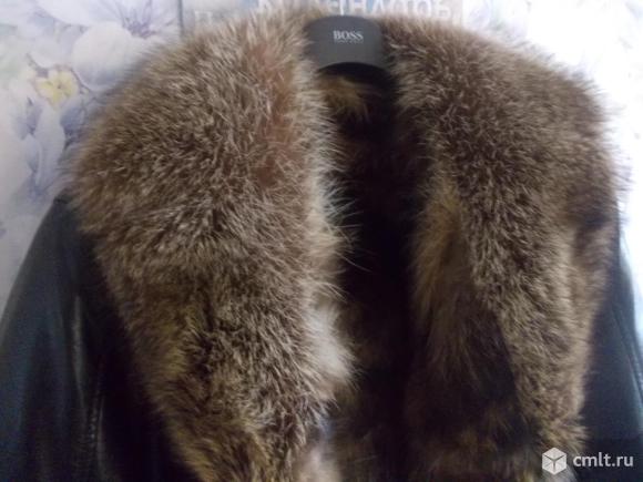 Кожаная куртка Италия мех волка новая. Фото 5.