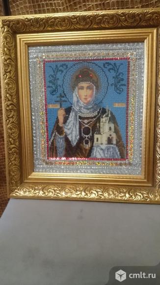 Икона из бисера Св. равноапостольная княгиня Ольга. Фото 1.