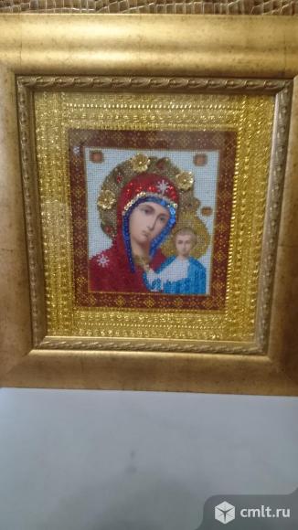 Икона из бисера бм Казанская. Фото 1.