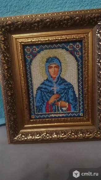 Именная икона из бисера св. муч. Софии. Фото 1.