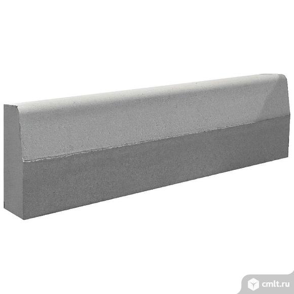 Камень бортовой вибропрессованный  1000х300х180мм, серый, (15шт, упаковка). Фото 1.