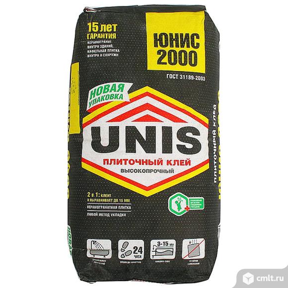 Клей для плитки UNIS 2000, 25кг. Фото 1.