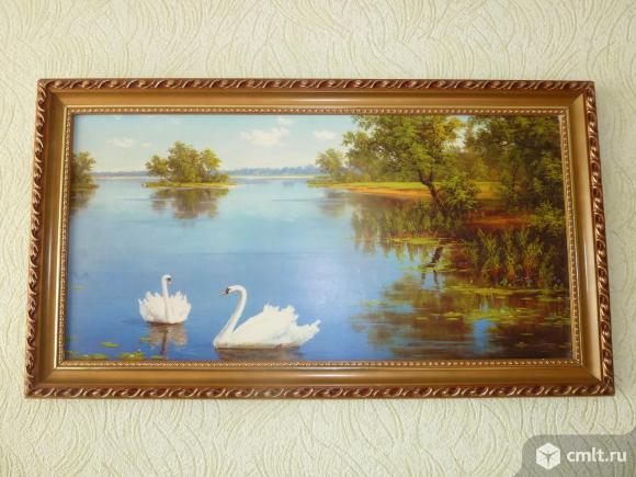 Картина лебеди фотопечать. Фото 1.