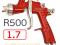 Краскопульт Huberth R500 (1,7мм) LVLP с бачком. Фото 3.