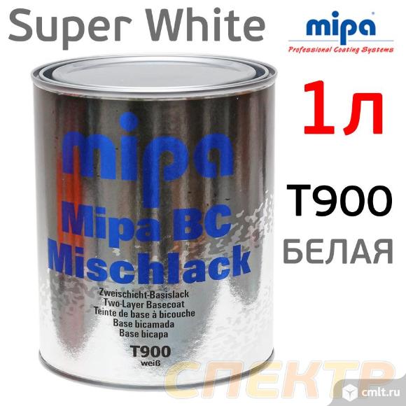 Краска база Mipa BC T900 Super White (1л) Белая. Фото 1.