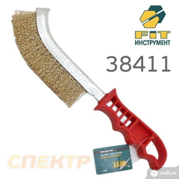 Щетка с ручкой 1-но рядная FIT 38411 гофрированная. Фото 1.