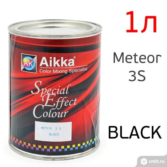 Краска с блестками AIKKA (1л) 3S METEOR черная. Фото 1.