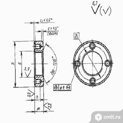 Гайка круглая с отверстиями на торце «под ключ» ГОСТ 6393-73. Фото 1.