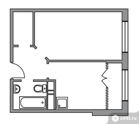 1-комнатная квартира 35,65 кв.м. Фото 1.