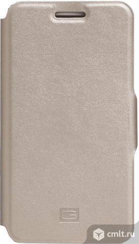 Чехол-книжка Gresso Грант для смартфона 4.5-4" золотистый. Фото 1.