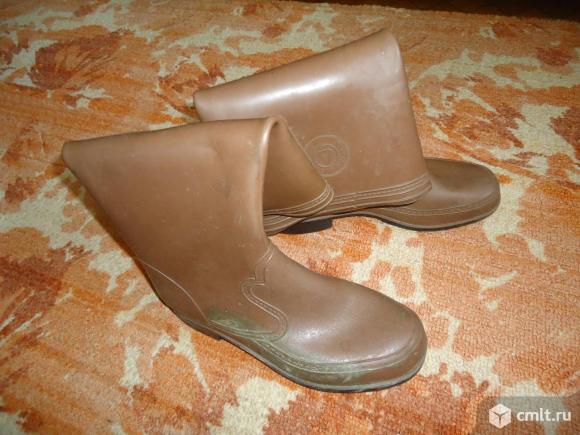 Сапоги резиновые р-р 41 коричневые. Фото 1.