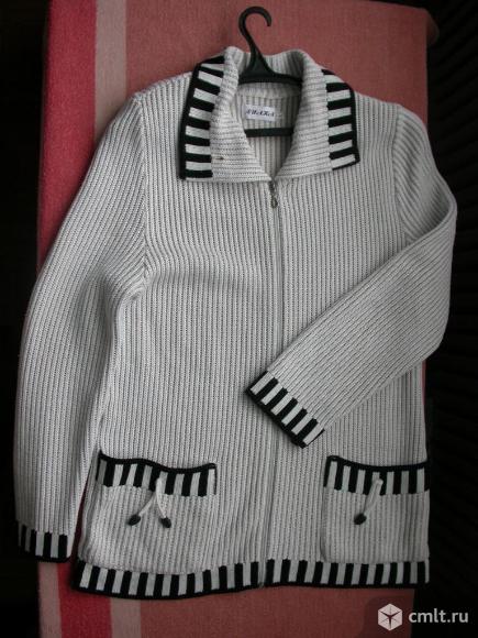 Жакет женский белый, р. 46-48, б/у, 300 р. Фото 1.