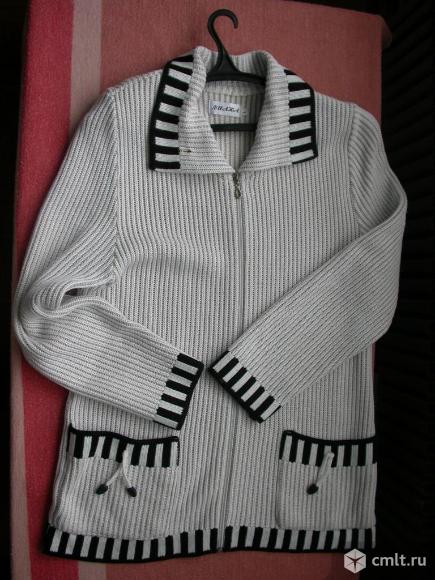 Жакет женский белый, р. 46-48, б/у, 300 р. Фото 2.