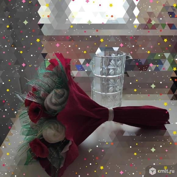 Букеты из конфет и зефира. Фото 1.