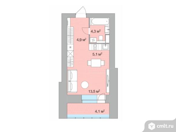 1-комнатная квартира 31,9 кв.м. Фото 1.