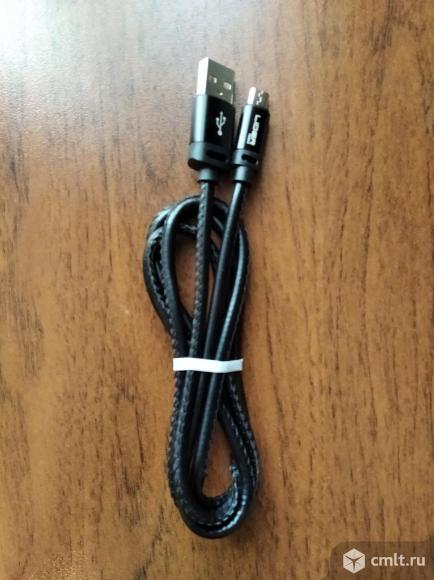 Кожаный кабель для зарядки USB- Micro Usb. Фото 1.