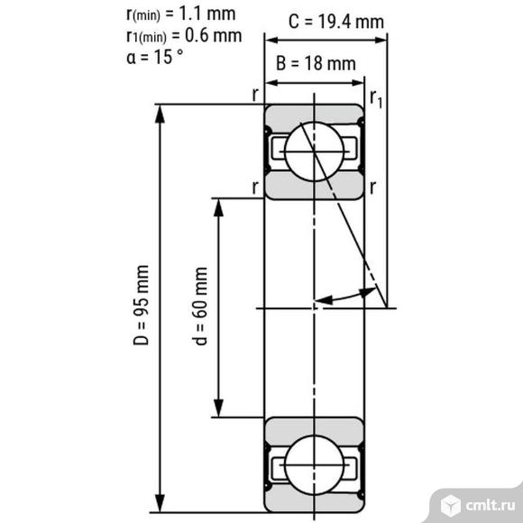 Подшипники 7012 B7012 EX60 S6012 36112 112HC MM9112. Фото 4.