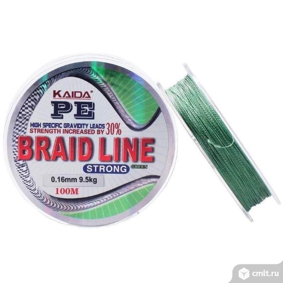 Плетенка BRAID LINE KAIDA strong зеленая 100 м.. Фото 1.