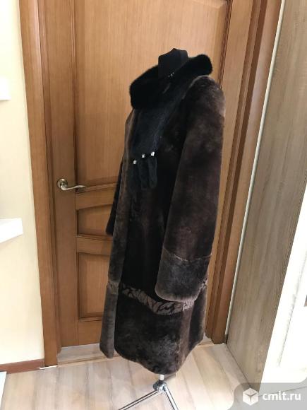 Шуба мутон, ворот норка шуба Новая размер 50. Фото 6.
